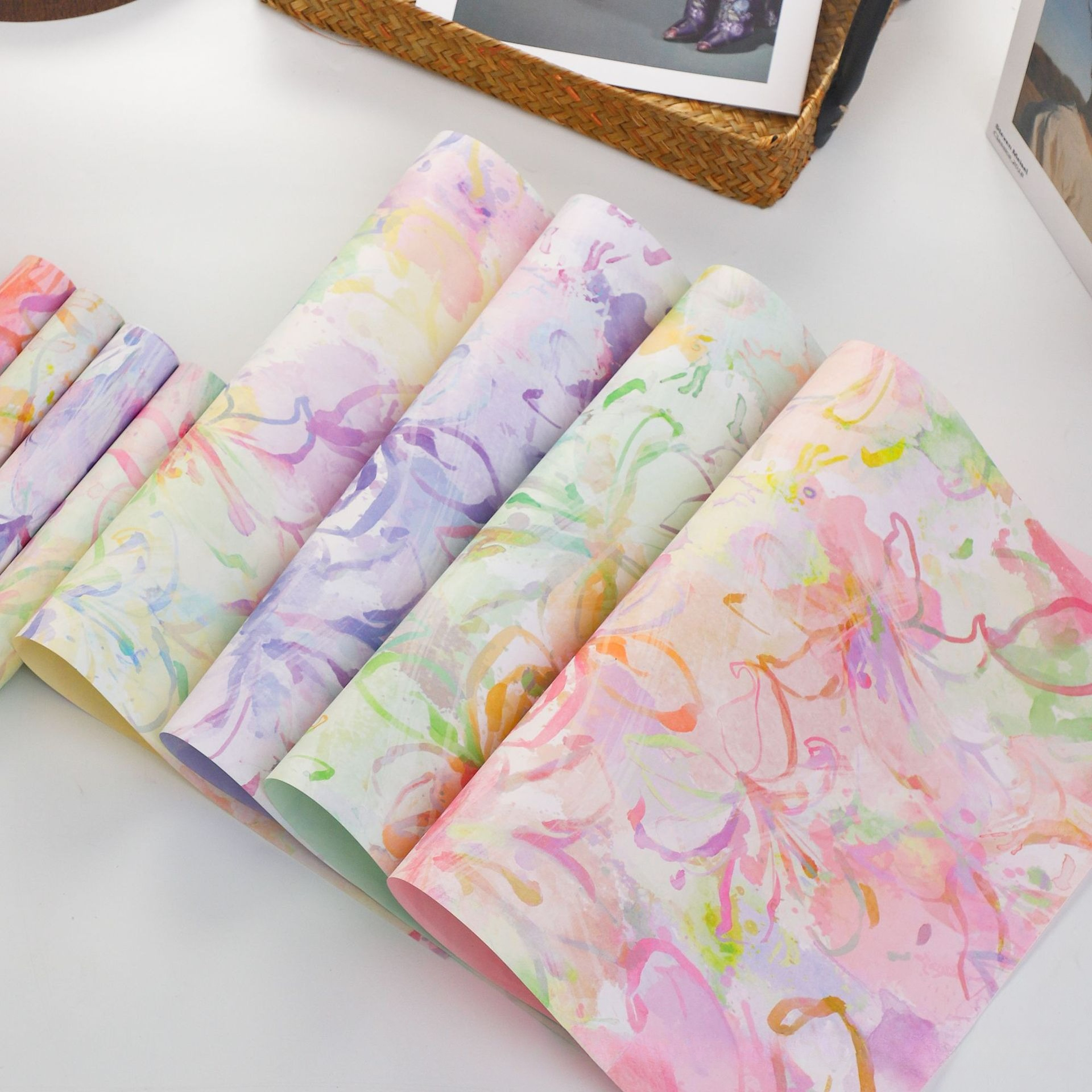 Colorful Romantic Oil Painting – Flower Wrap Kraft Bewertung und Preis