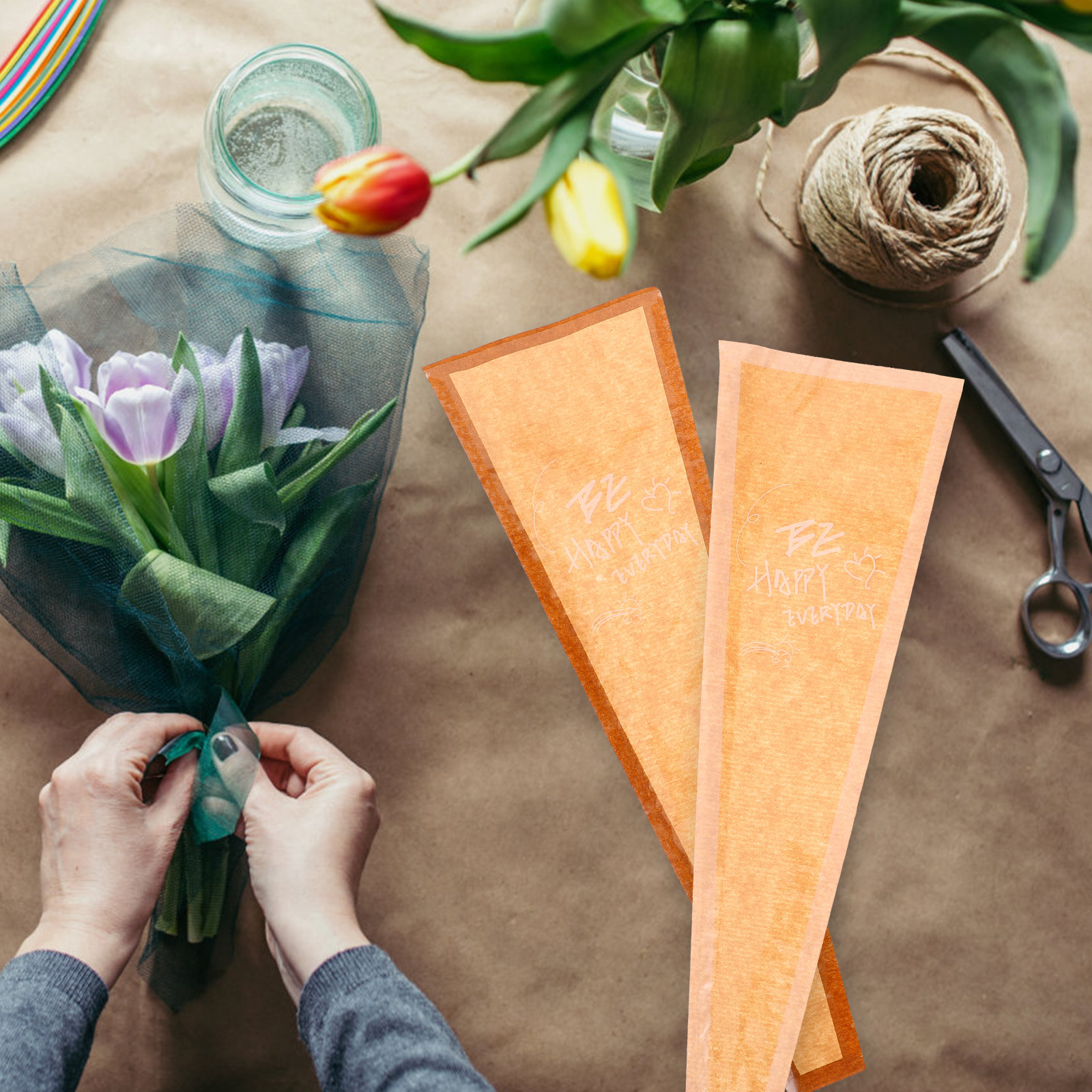 60Pcs Sturdy Kraft Paper Singl – Flower Wrap Kraft Bewertung und Preis