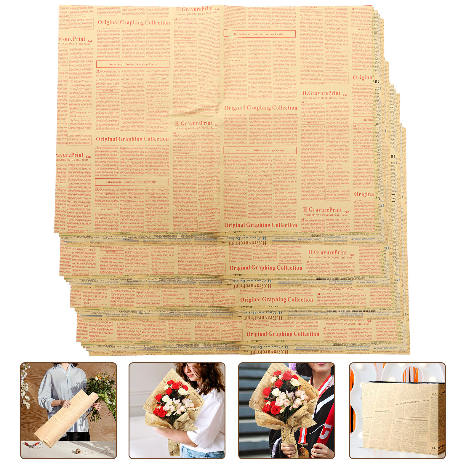 20Pcs Kraft Wrapping Paper Vin – Flower Wrap Kraft Bewertung und Preis