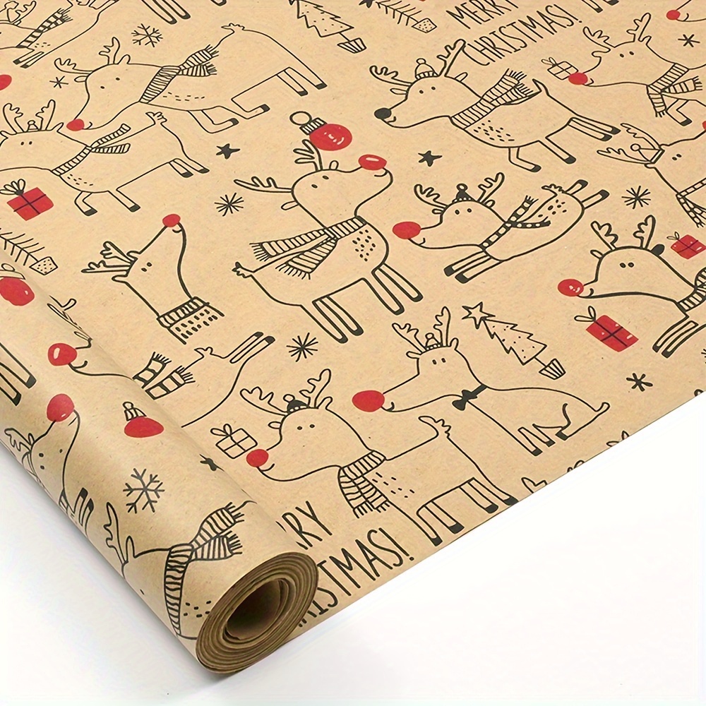 1roll Vintage Reindeer Kraft W – Flower Wrap Kraft Bewertung und Preis