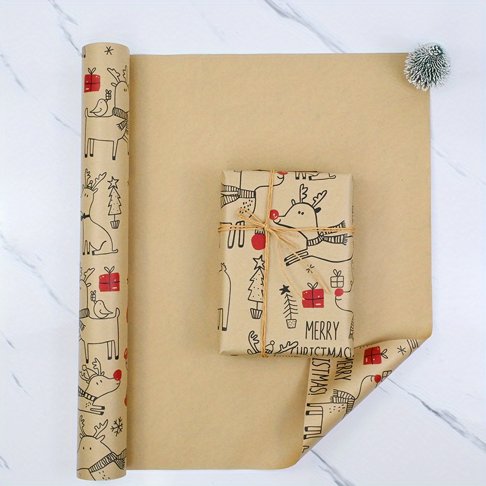 1roll Vintage Reindeer Kraft W – Flower Wrap Kraft Bewertung und Preis