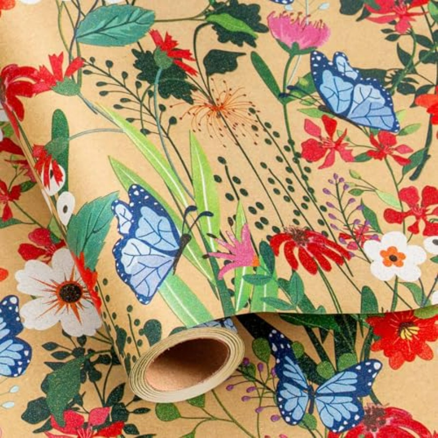 Kraft Flowers Wrapping Paper,  – Flower Wrap Kraft Bewertung und Preis