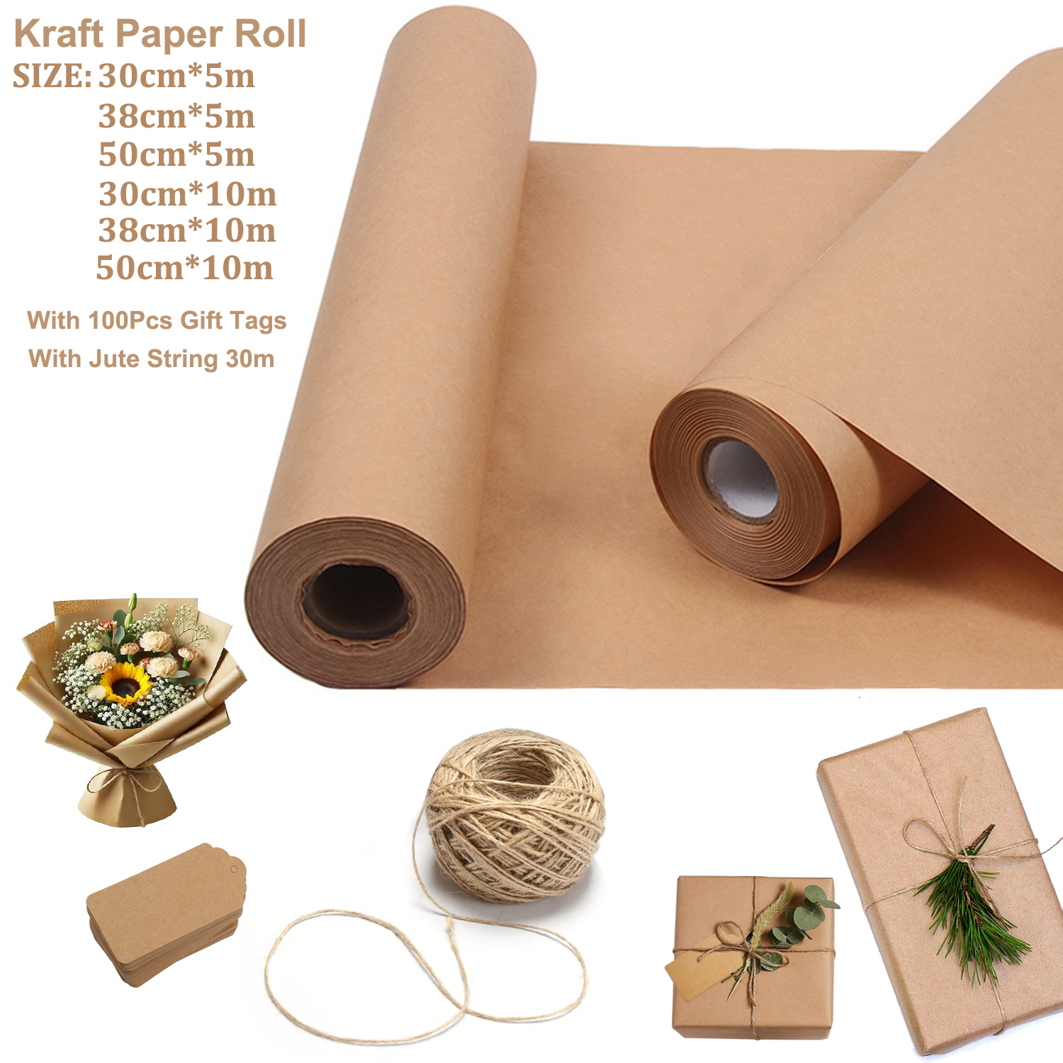 EcoFriendly Brown Kraft Paper  – Flower Wrap Kraft Bewertung und Preis