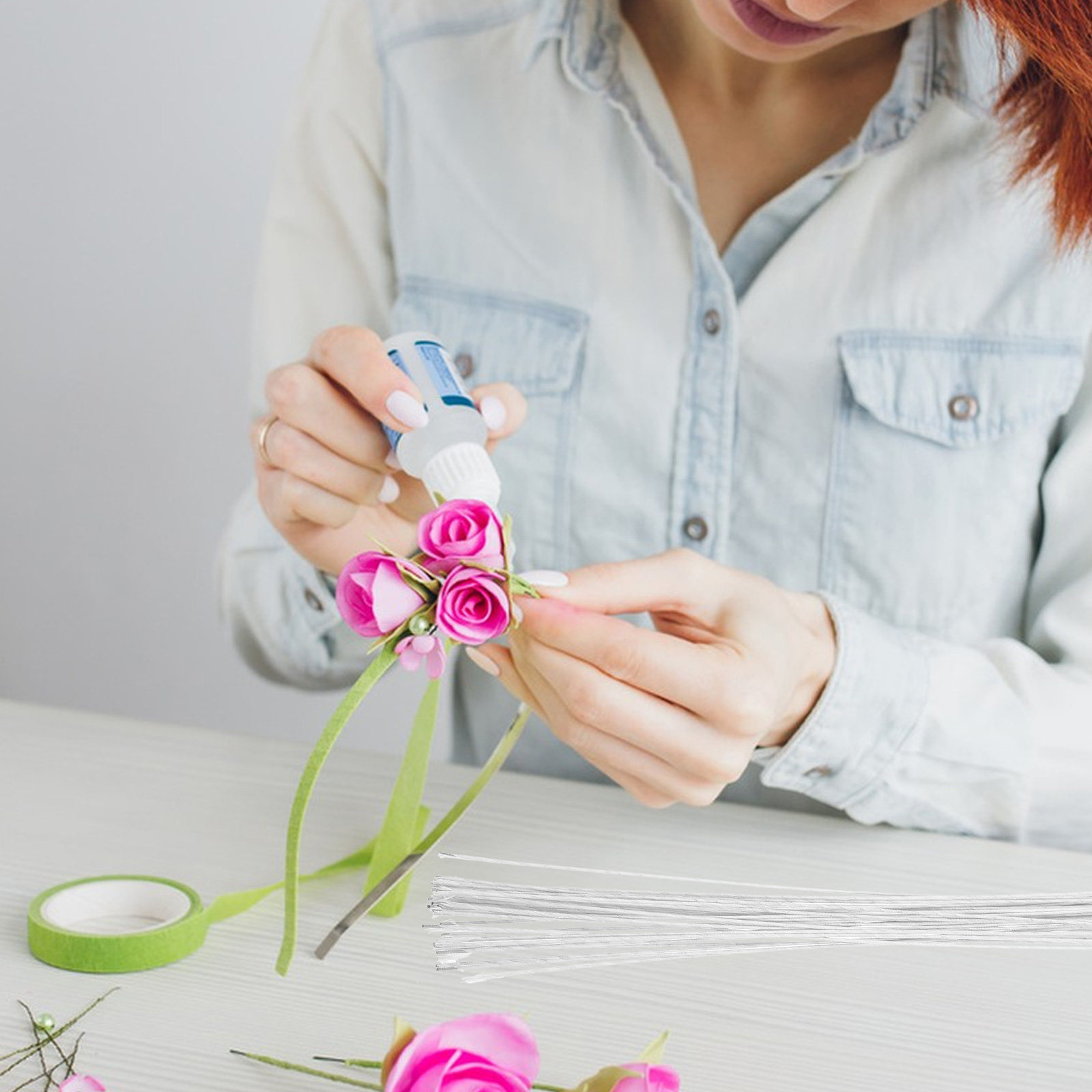 40Pcs Iron Wire Floral Stems S – Wire Stem Florist Bewertung und Preis